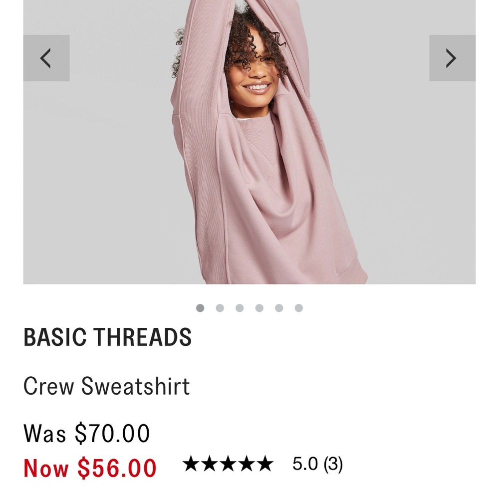 Soft pink crew sweatshirt